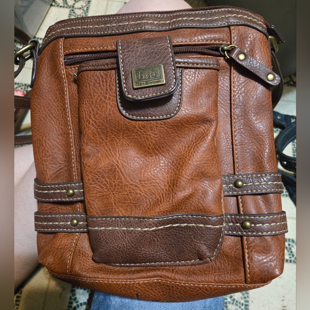 BOC Brown Leather Women's Crossbody Purse